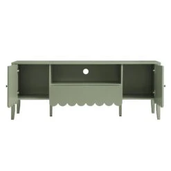 Henley Scalloped Edge 150cm Wide TV Unit, Sage Green -Daals Store BSD 159 SAGE WB3