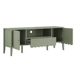 Henley Scalloped Edge 150cm Wide TV Unit, Sage Green -Daals Store BSD 159 SAGE WB4
