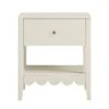 Henley Scalloped Edge Bedside Table With Drawer, Light Sand 18 Henley Scalloped Edge Bedside Table With Drawer, Light Sand -Daals Store BSD 160 BEIGE WB1