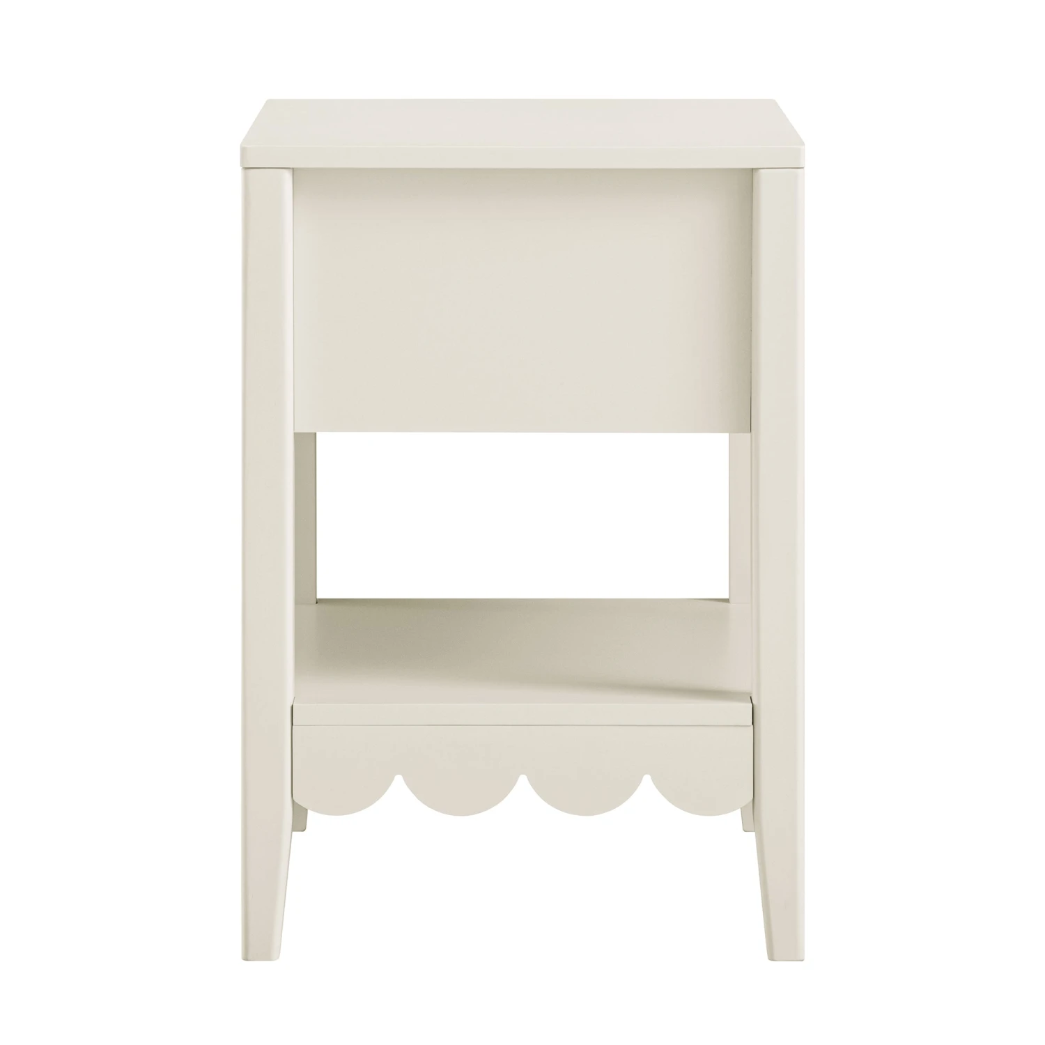 Henley Scalloped Edge Bedside Table With Drawer, Light Sand 6 Henley Scalloped Edge Bedside Table With Drawer, Light Sand - Image 6