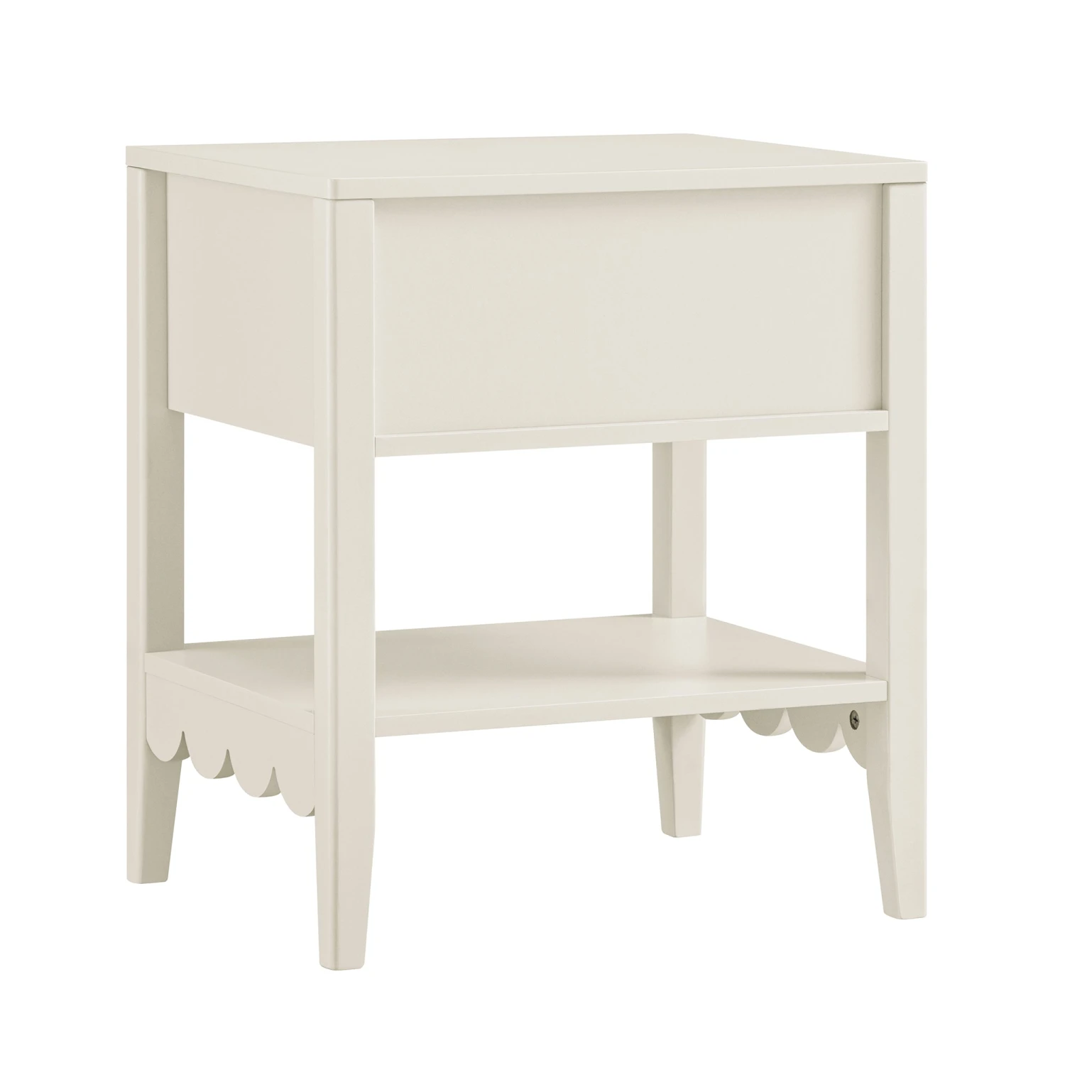 Henley Scalloped Edge Bedside Table With Drawer, Light Sand 7 Henley Scalloped Edge Bedside Table With Drawer, Light Sand - Image 7