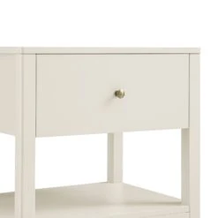 Henley Scalloped Edge Bedside Table With Drawer, Light Sand 17 Henley Scalloped Edge Bedside Table With Drawer, Light Sand -Daals Store BSD 160 BEIGE detail2