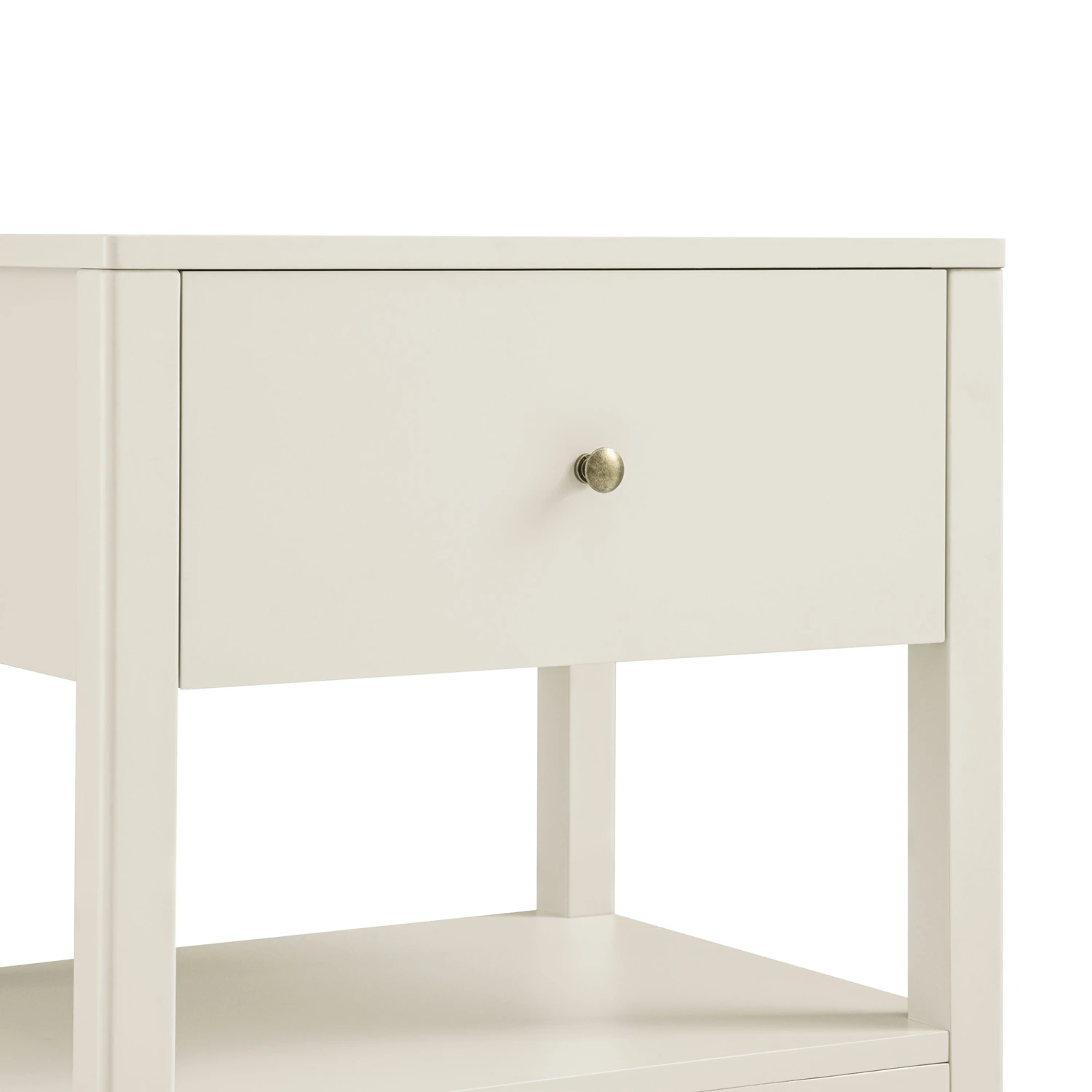 Henley Scalloped Edge Bedside Table With Drawer, Light Sand 9 Henley Scalloped Edge Bedside Table With Drawer, Light Sand - Image 9