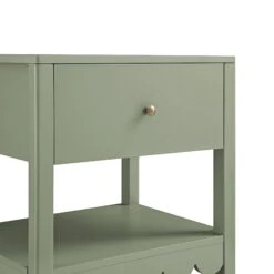 Henley Scalloped Edge Bedside Table With Drawer, Sage Green -Daals Store BSD 160 SAGE detail2