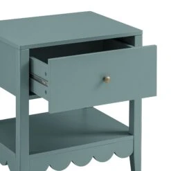 Henley Scalloped Edge Bedside Table With Drawer, Blue Spruce -Daals Store BSD 160 TEAL detail1