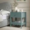 Henley Scalloped Edge Bedside Table With Drawer, Blue Spruce 25 Henley Scalloped Edge Bedside Table With Drawer, Blue Spruce -Daals Store BSD 160 TEAL main