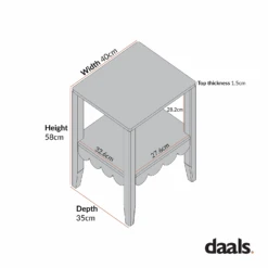 Henley Scalloped Edge Side Table, Blue Spruce -Daals Store BSD 161 CHART 1
