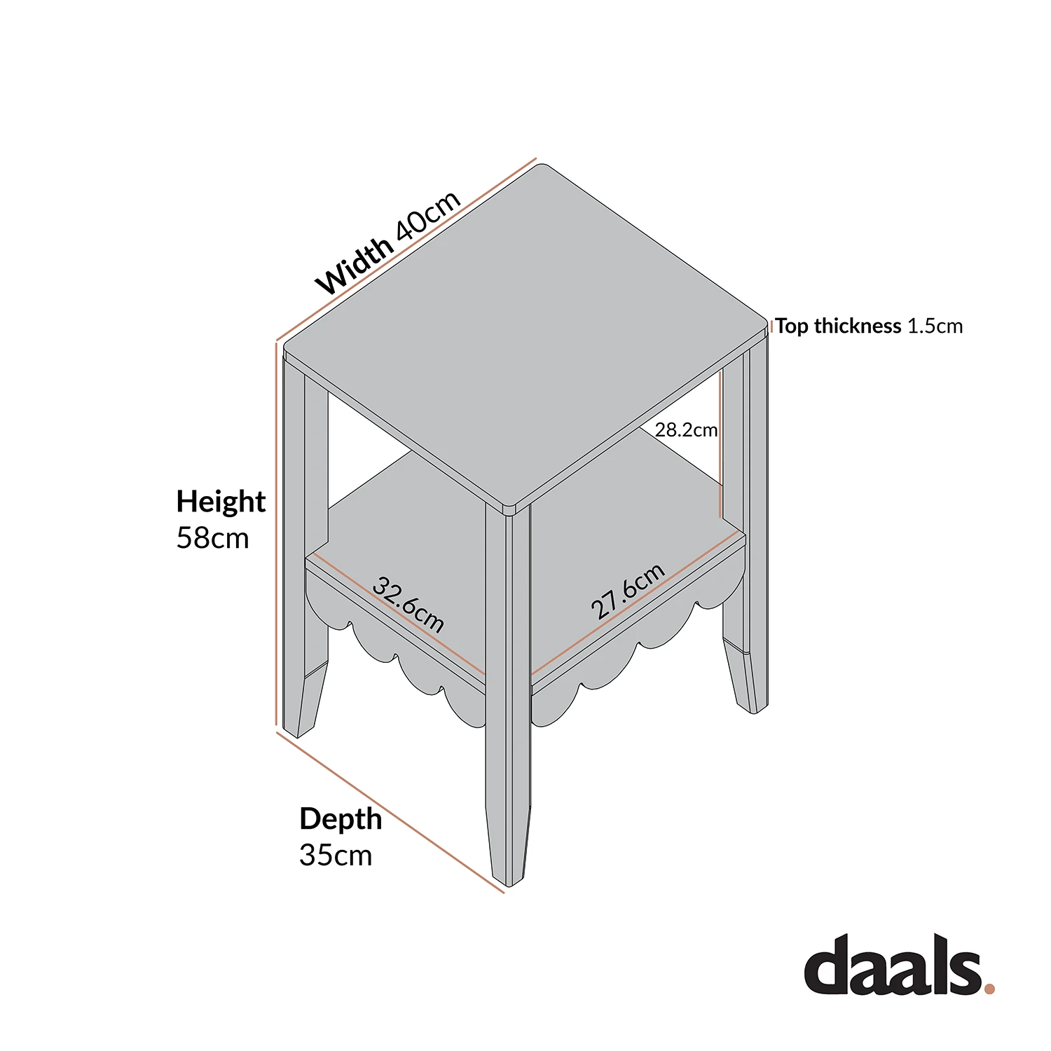 Henley Scalloped Edge Side Table, Sage Green 7 Henley Scalloped Edge Side Table, Sage Green - Image 7