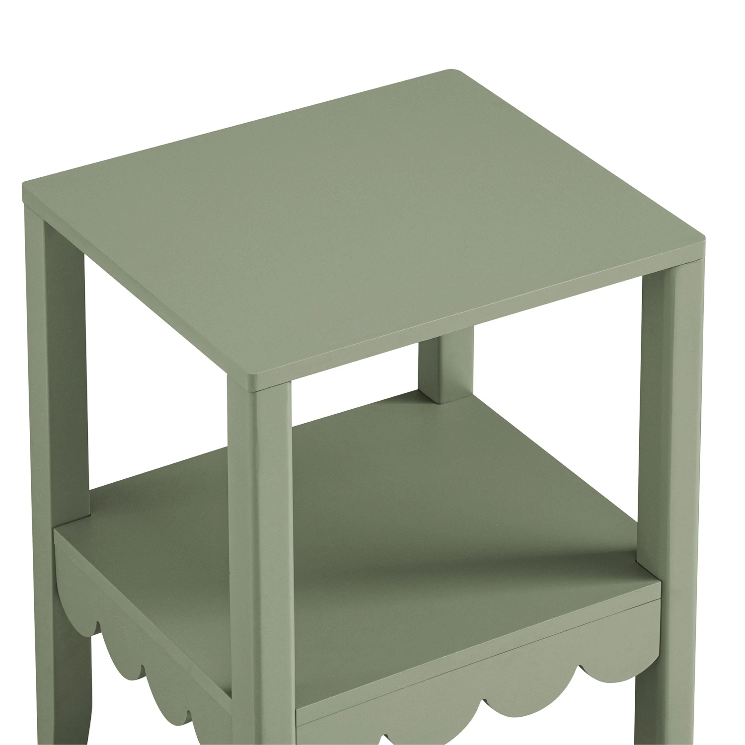 Henley Scalloped Edge Side Table, Sage Green 10 Henley Scalloped Edge Side Table, Sage Green - Image 10