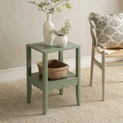 Henley Scalloped Edge Side Table, Sage Green 13 Henley Scalloped Edge Side Table, Sage Green -Daals Store BSD 161 SAGE scene2