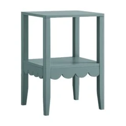 Henley Scalloped Edge Side Table, Blue Spruce -Daals Store BSD 161 TEAL WB2