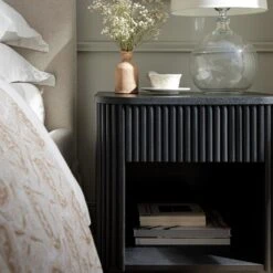 Maru 1-Drawer Bedside Table, Black -Daals Store BSD 167 BLACK scene2