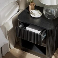 Maru 1-Drawer Bedside Table, Black -Daals Store BSD 167 BLACK scene3