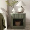 Maru 1-Drawer Bedside Table, Sage Green -Daals Store BSD 167 SAGE main