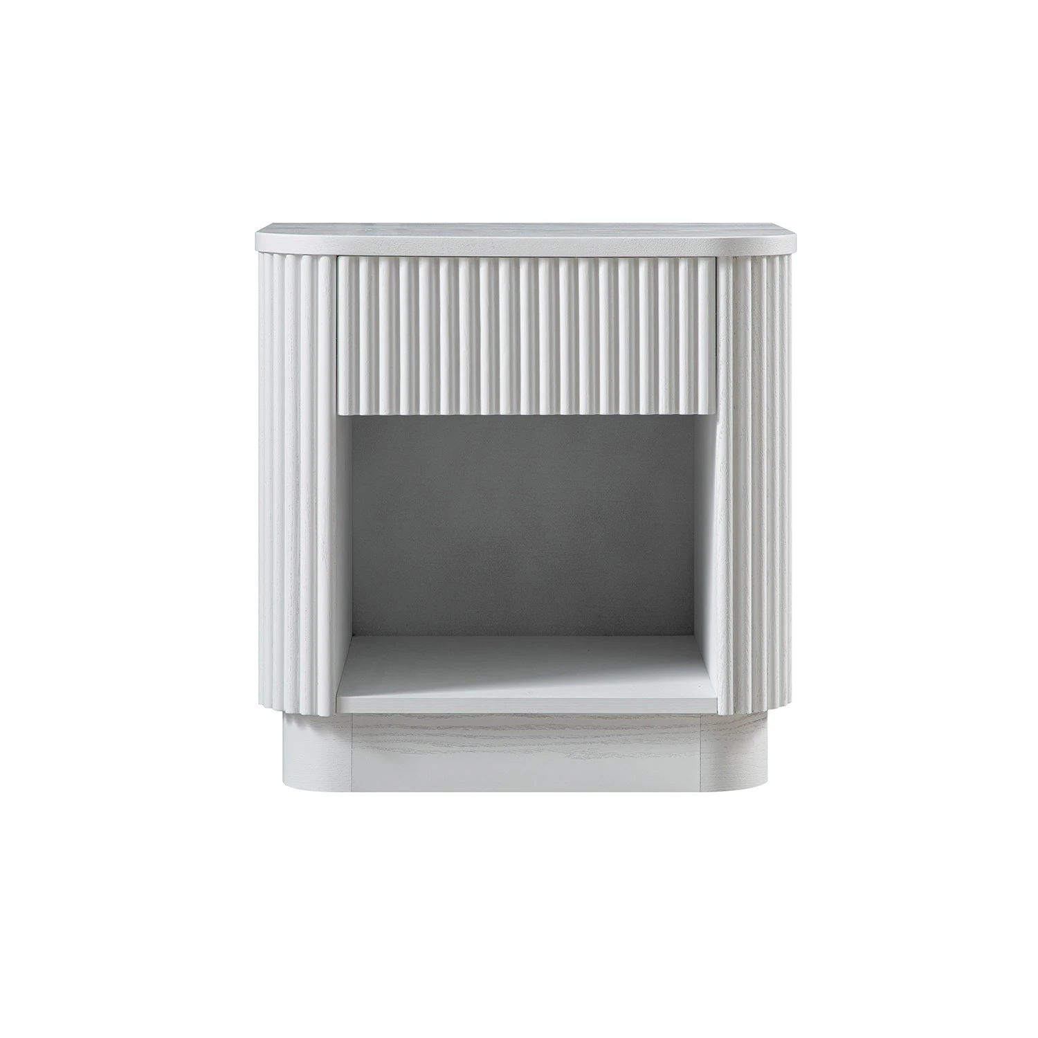 Maru 1-Drawer Bedside Table, Washed White 6 Maru 1-Drawer Bedside Table, Washed White - Image 6