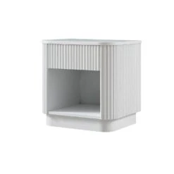 Maru 1-Drawer Bedside Table, Washed White 20 Maru 1-Drawer Bedside Table, Washed White -Daals Store BSD 167 WHITE WB2