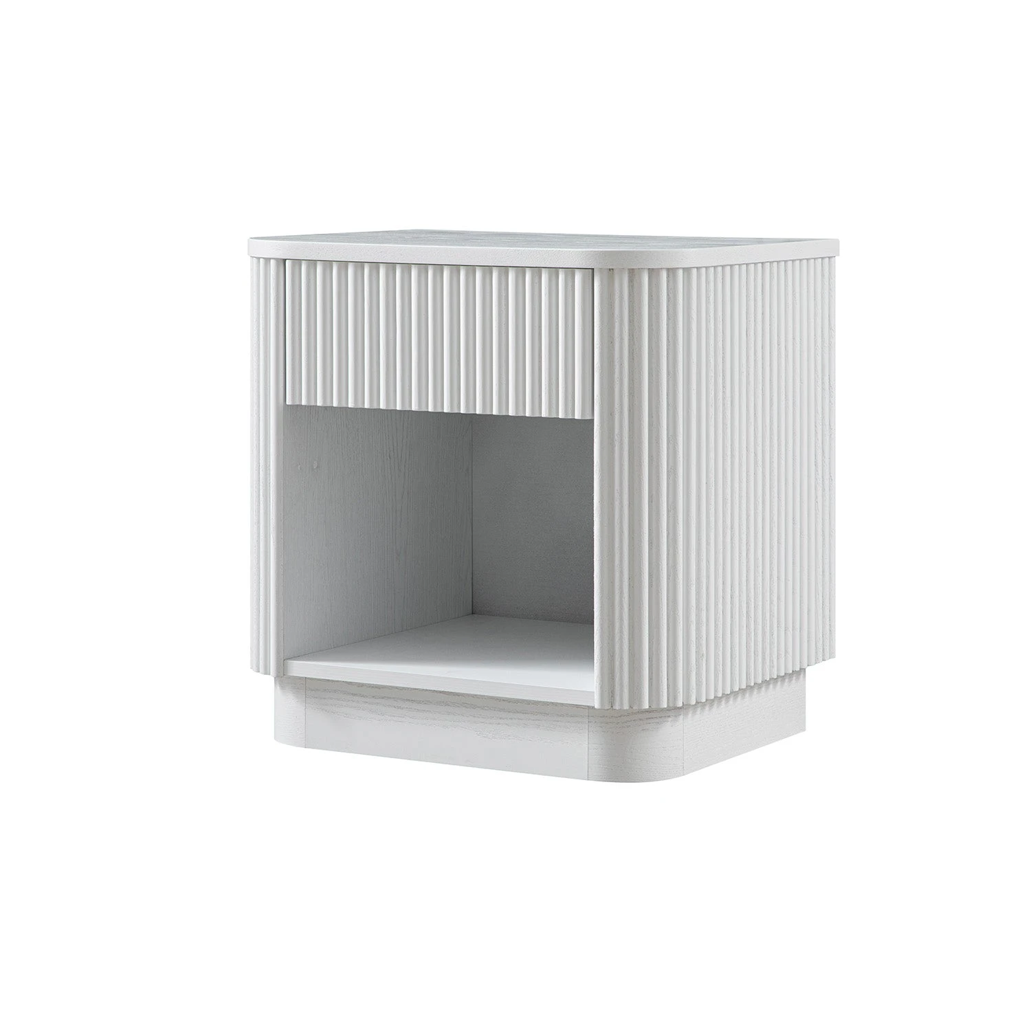 Maru 1-Drawer Bedside Table, Washed White 7 Maru 1-Drawer Bedside Table, Washed White - Image 7