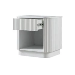 Maru 1-Drawer Bedside Table, Washed White 22 Maru 1-Drawer Bedside Table, Washed White -Daals Store BSD 167 WHITE WB3