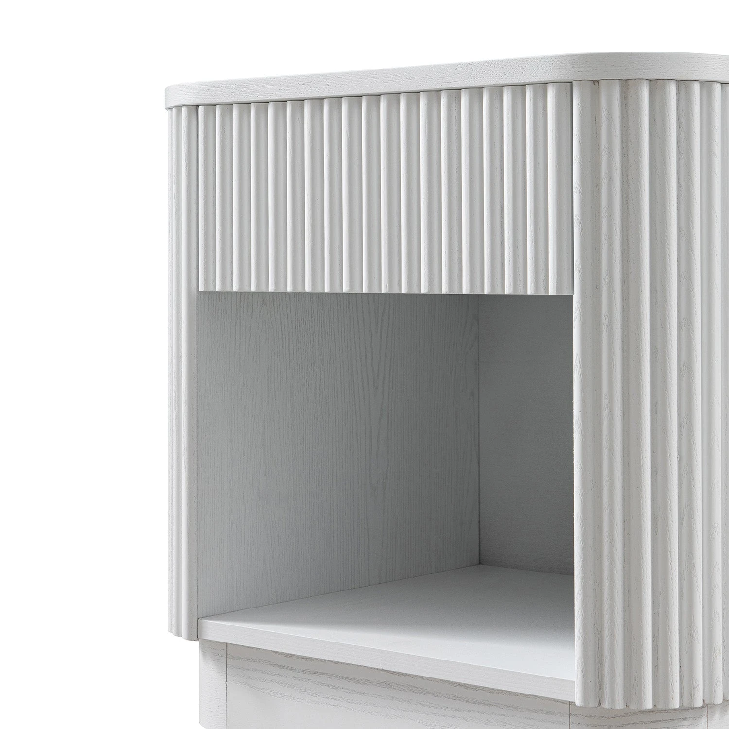 Maru 1-Drawer Bedside Table, Washed White 12 Maru 1-Drawer Bedside Table, Washed White - Image 12