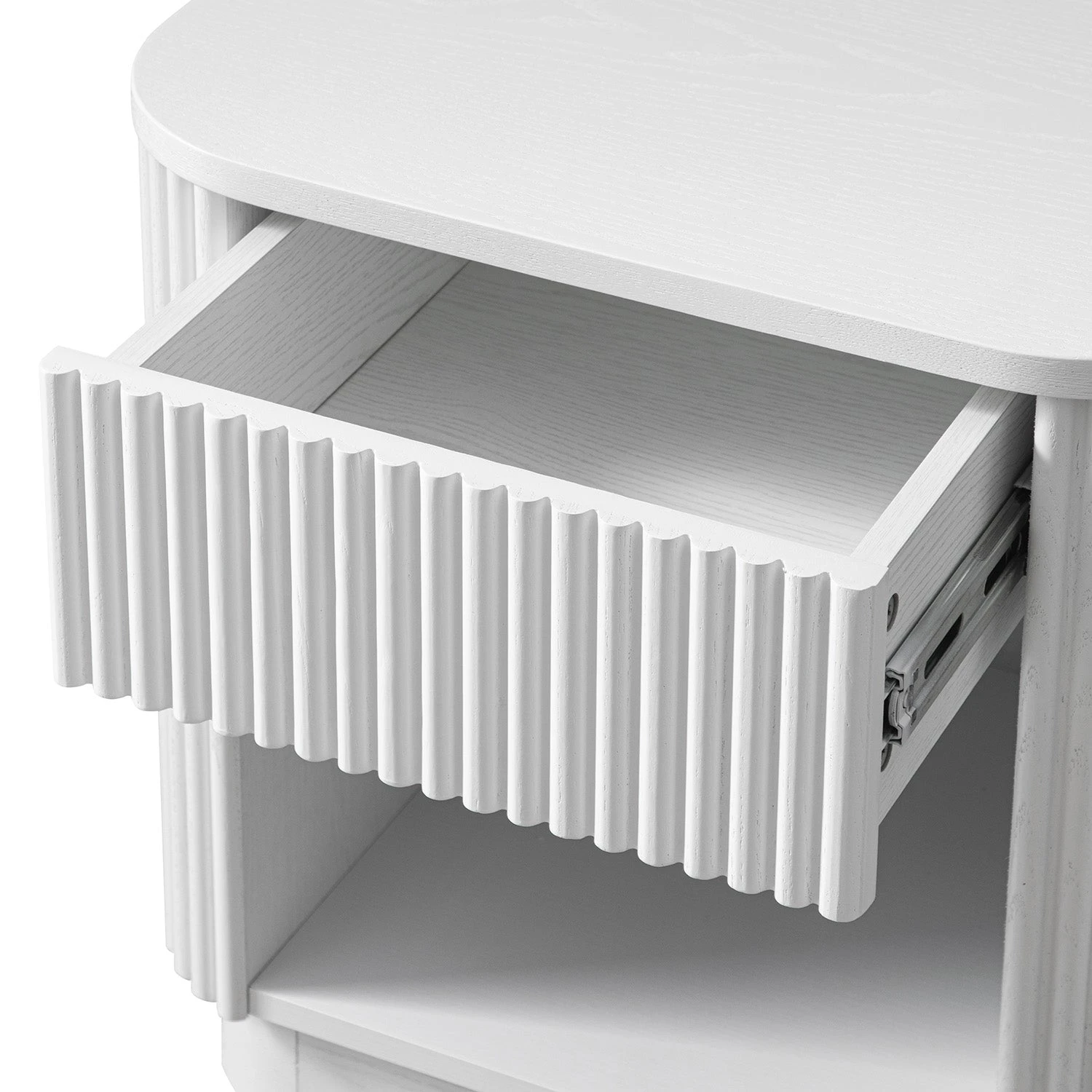 Maru 1-Drawer Bedside Table, Washed White 13 Maru 1-Drawer Bedside Table, Washed White - Image 13