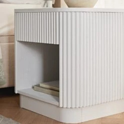 Maru 1-Drawer Bedside Table, Washed White 16 Maru 1-Drawer Bedside Table, Washed White -Daals Store BSD 167 WHITE scene2