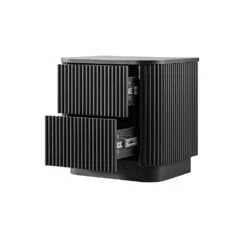 Maru 2-Drawer Bedside Table, Black -Daals Store BSD 168 BLACK WB3