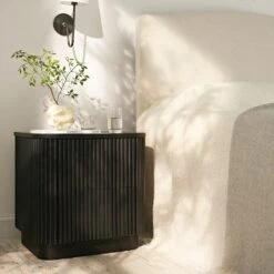 Maru 2-Drawer Bedside Table, Black -Daals Store BSD 168 BLACK scene1
