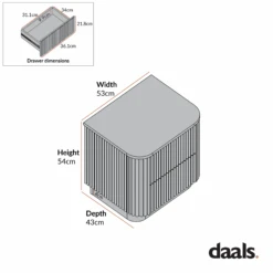 Maru 2-Drawer Bedside Table, Sage Green 11 Maru 2-Drawer Bedside Table, Sage Green -Daals Store BSD 168 CHART 1