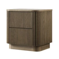 Maru 2-Drawer Bedside Table, Silver Oak 20 Maru 2-Drawer Bedside Table, Silver Oak -Daals Store BSD 168 SILK WB2