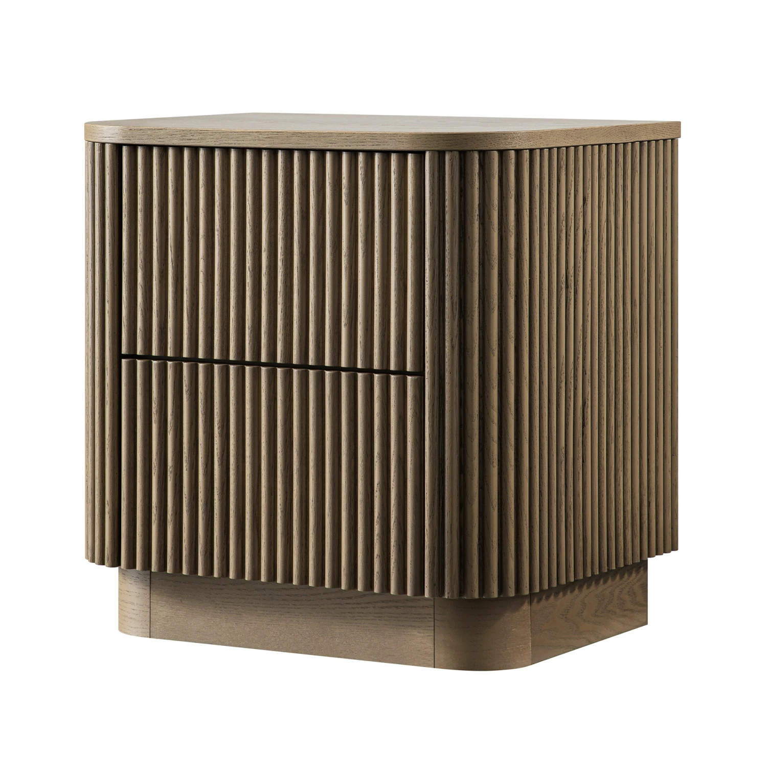 Maru 2-Drawer Bedside Table, Silver Oak 7 Maru 2-Drawer Bedside Table, Silver Oak - Image 7