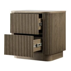 Maru 2-Drawer Bedside Table, Silver Oak 22 Maru 2-Drawer Bedside Table, Silver Oak -Daals Store BSD 168 SILK WB3