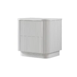 Maru 2-Drawer Bedside Table, Washed White -Daals Store BSD 168 WHITE WB2