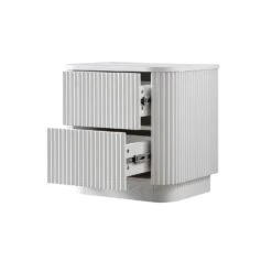 Maru 2-Drawer Bedside Table, Washed White -Daals Store BSD 168 WHITE WB3