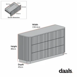 Maru Chest Of 6 Drawers, Black 11 Maru Chest Of 6 Drawers, Black -Daals Store BSD 169 CHART