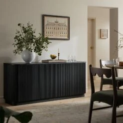 Maru Large 4-Door Sideboard, Black