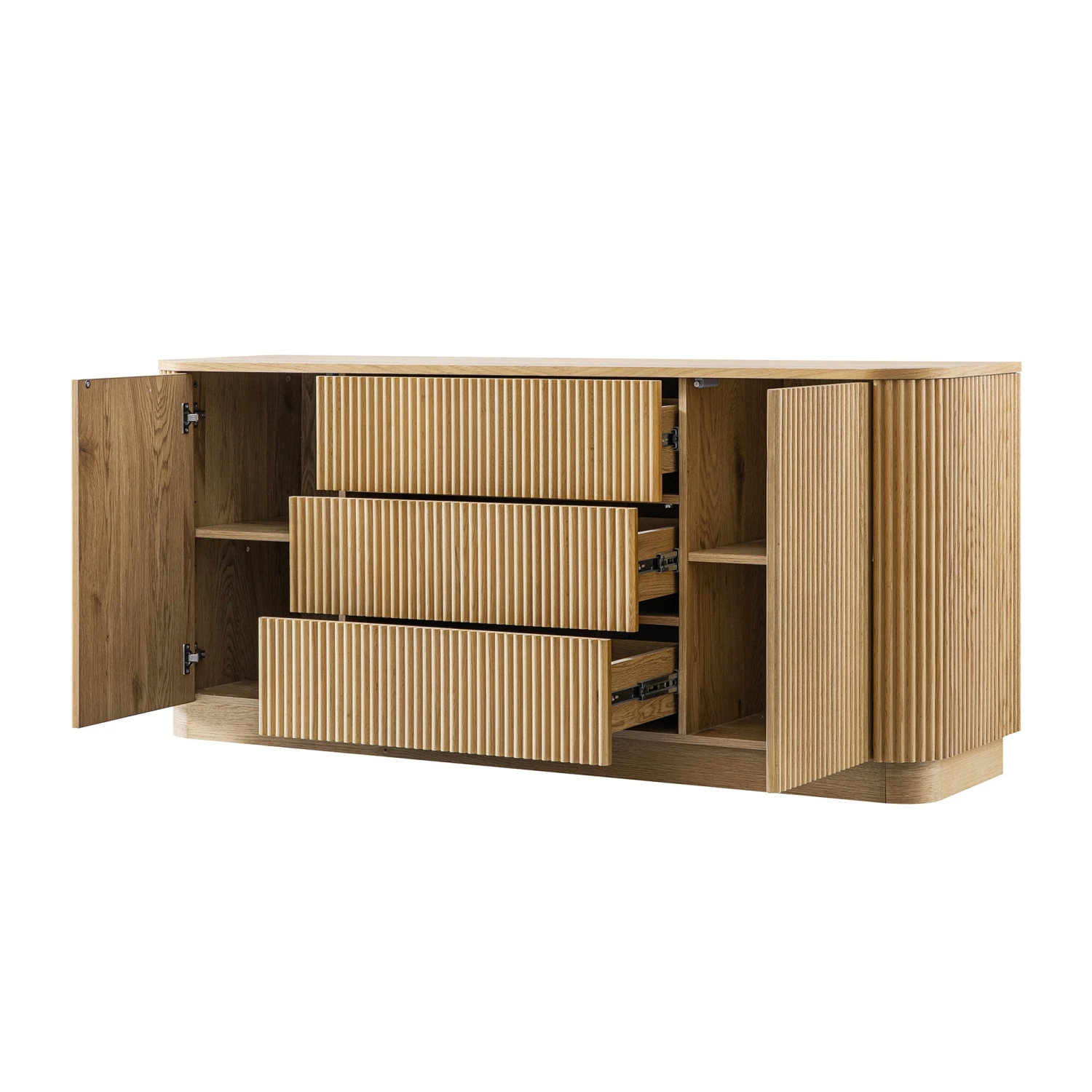 Maru Large 2-Door Sideboard With Drawers, Oak 5 Maru Large 2-Door Sideboard With Drawers, Oak - Image 5