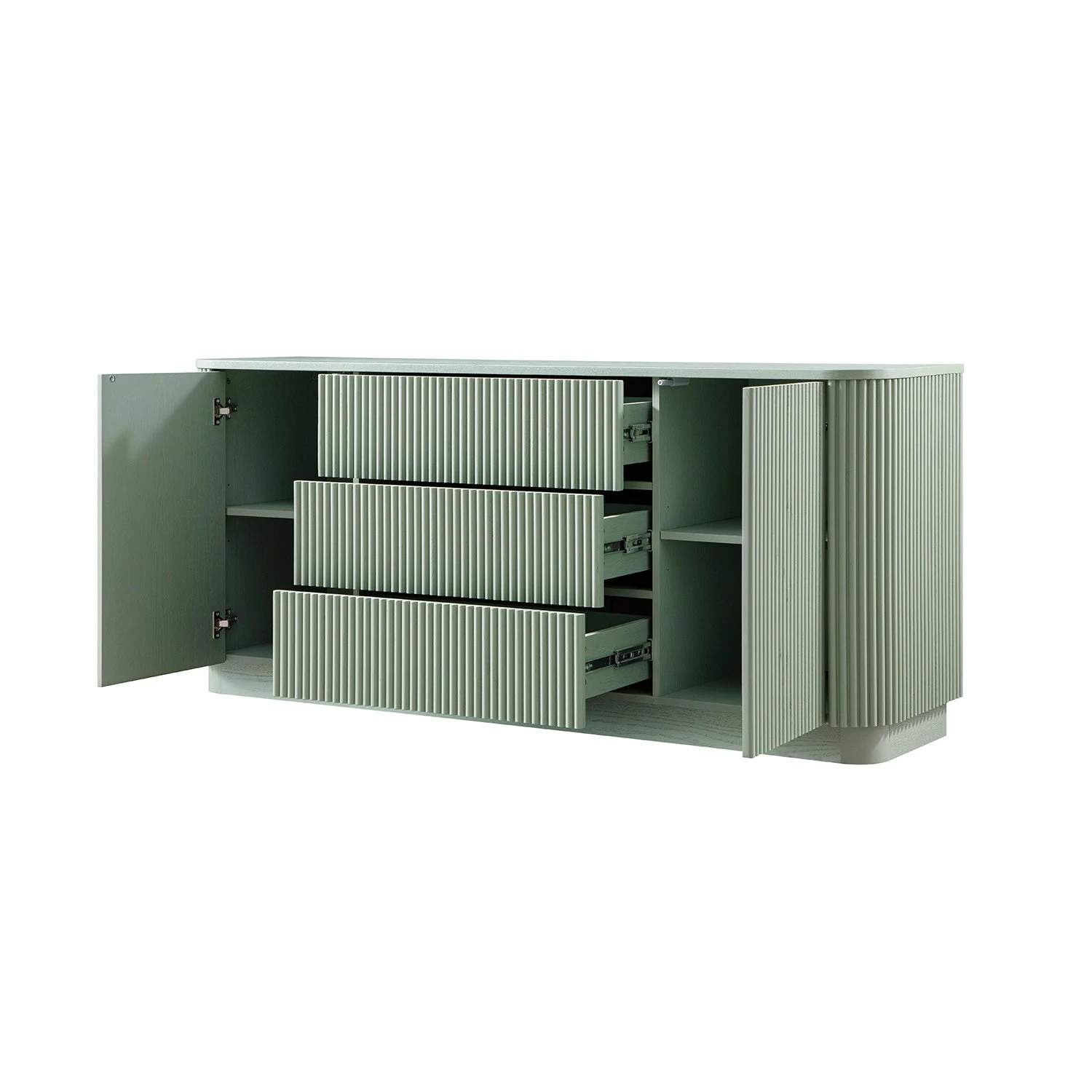 Maru Large 2-Door Sideboard With Drawers, Sage Green 5 Maru Large 2-Door Sideboard With Drawers, Sage Green - Image 5