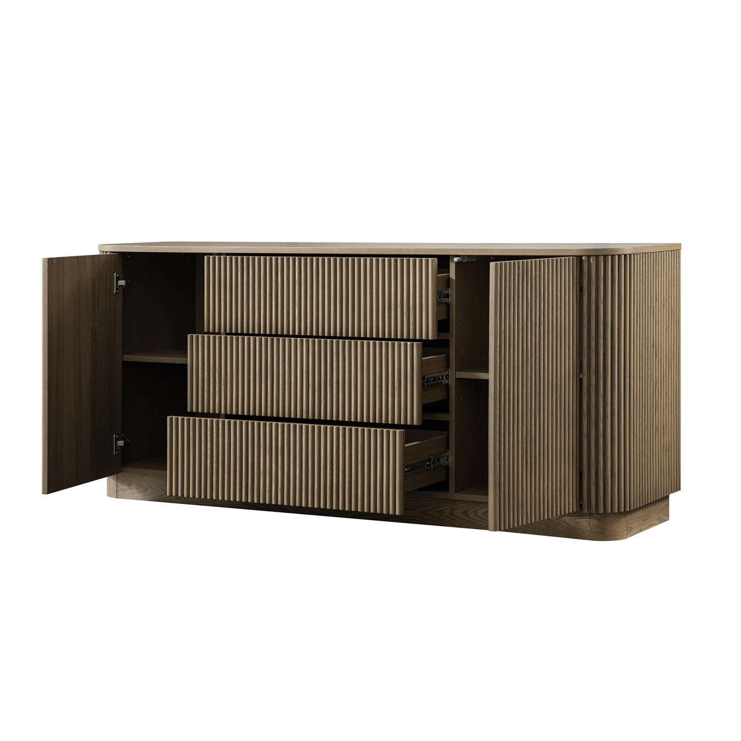 Maru Large 2-Door Sideboard With Drawers, Silver Oak 12 Maru Large 2-Door Sideboard With Drawers, Silver Oak - Image 12