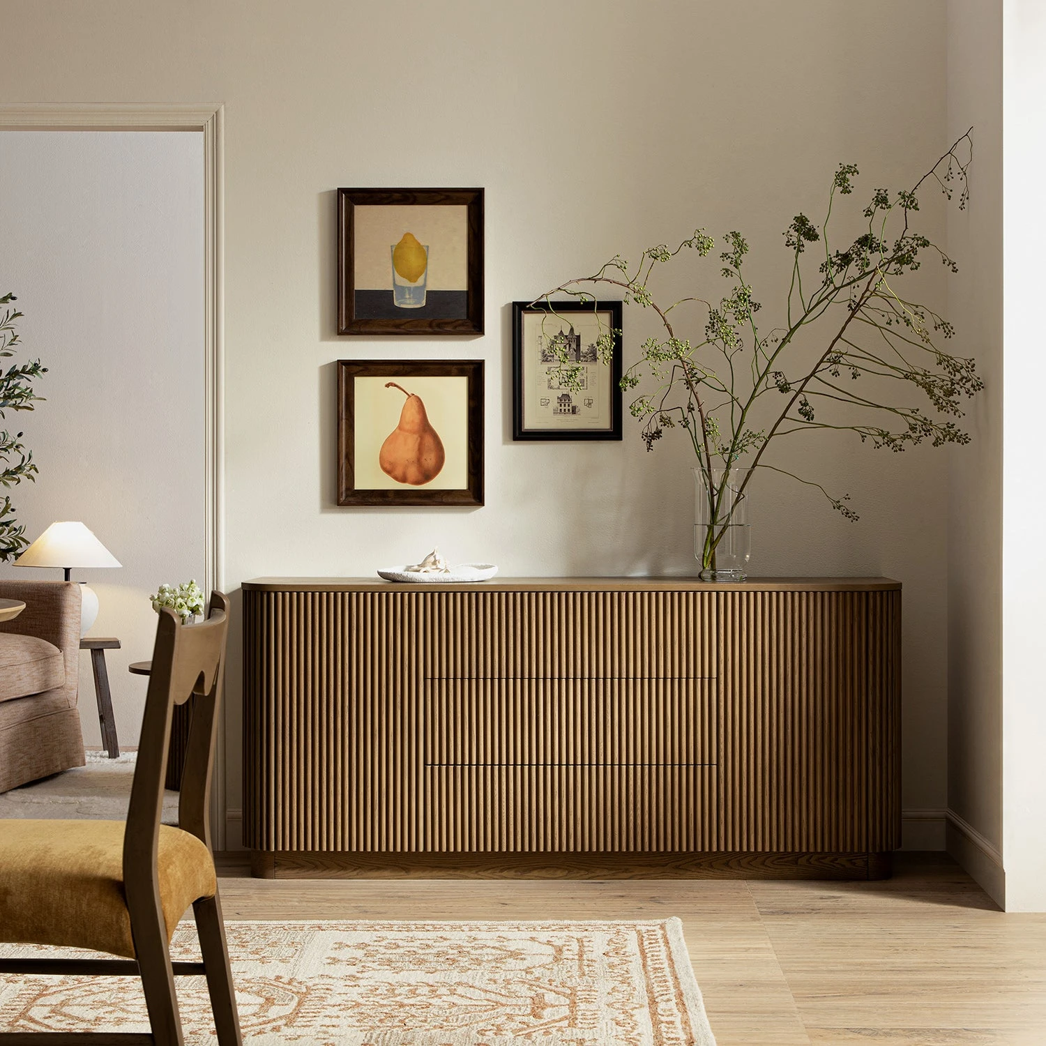 Maru Large 2-Door Sideboard With Drawers, Silver Oak 1 Maru Large 2-Door Sideboard With Drawers, Silver Oak