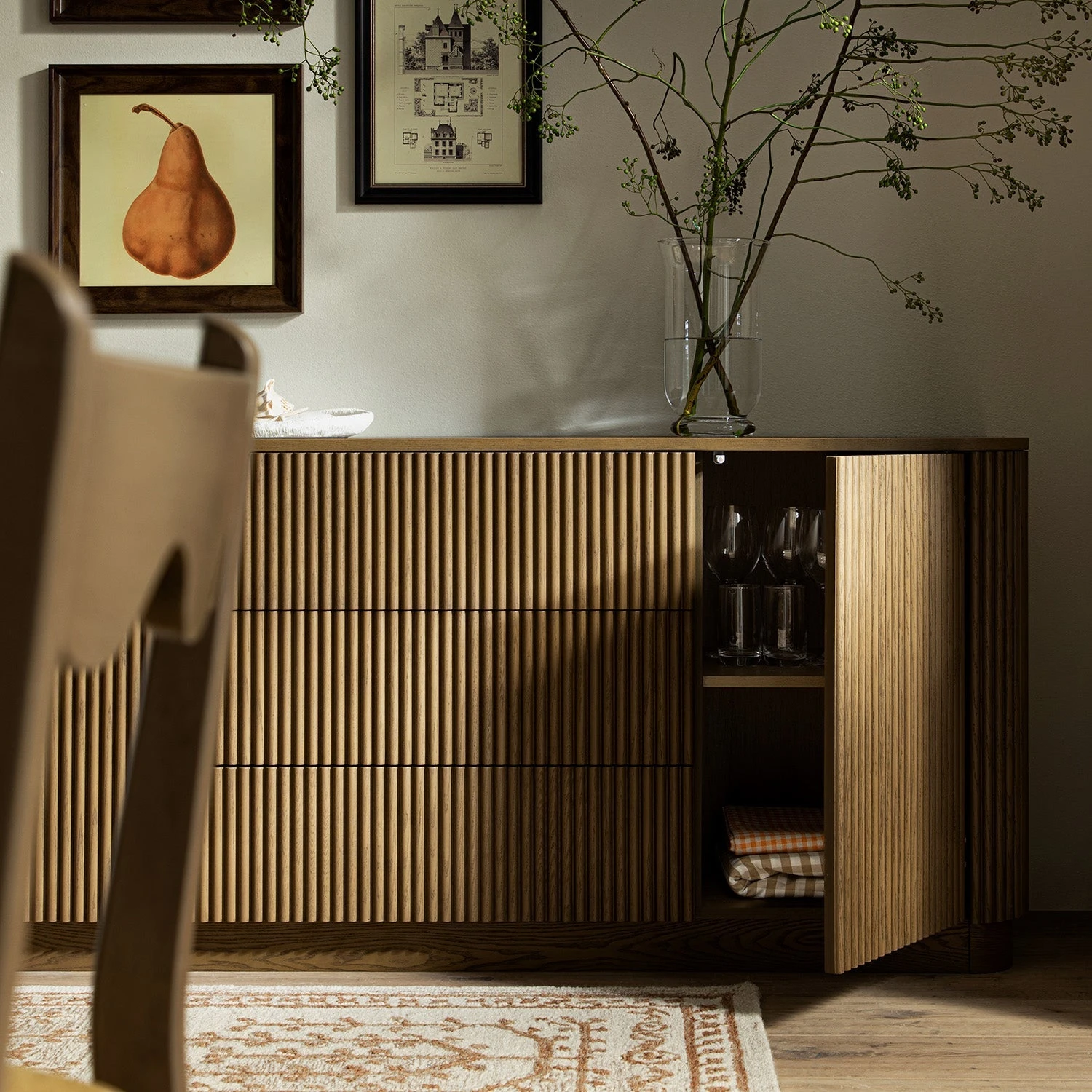 Maru Large 2-Door Sideboard With Drawers, Silver Oak 4 Maru Large 2-Door Sideboard With Drawers, Silver Oak - Image 4