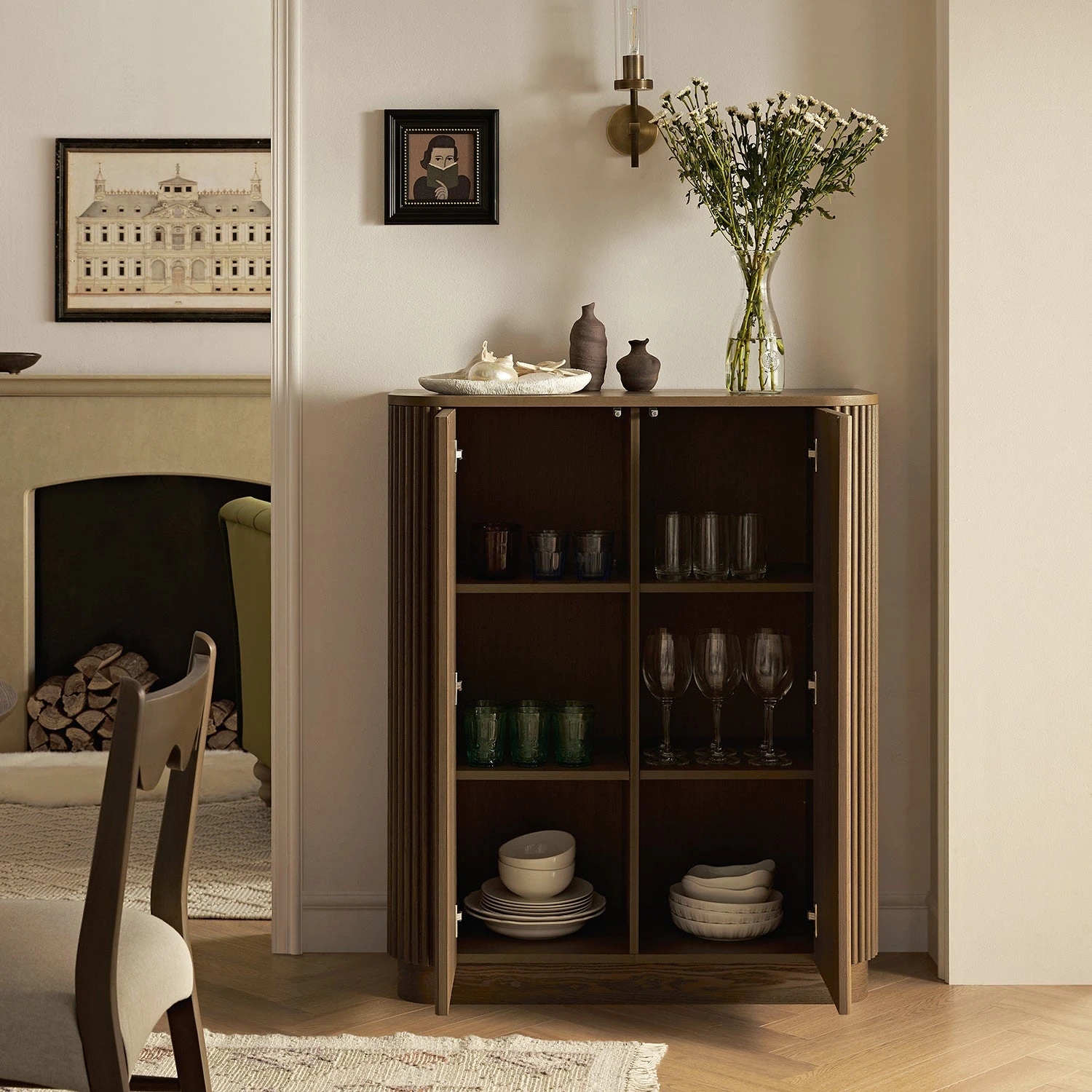 Maru Tall Cabinet, Silver Oak 3 Maru Tall Cabinet, Silver Oak - Image 3