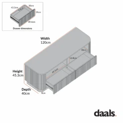 Maru 120cm TV Unit With Drawers, Sage Green 11 Maru 120cm TV Unit With Drawers, Sage Green -Daals Store BSD 173 CHART