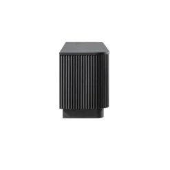 Maru 162cm Black Fluted TV Unit – Curved Solid Ash Media Console with Drawers -Daals Store BSD 174 BLACK WB4