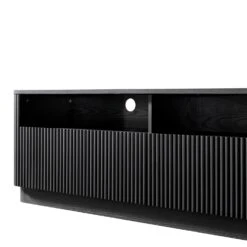 Maru 162cm Black Fluted TV Unit – Curved Solid Ash Media Console with Drawers -Daals Store BSD 174 BLACK detail2