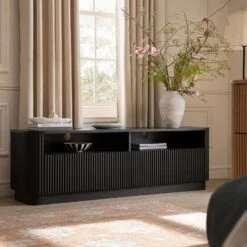 Maru 162cm TV Unit With Drawers, Black