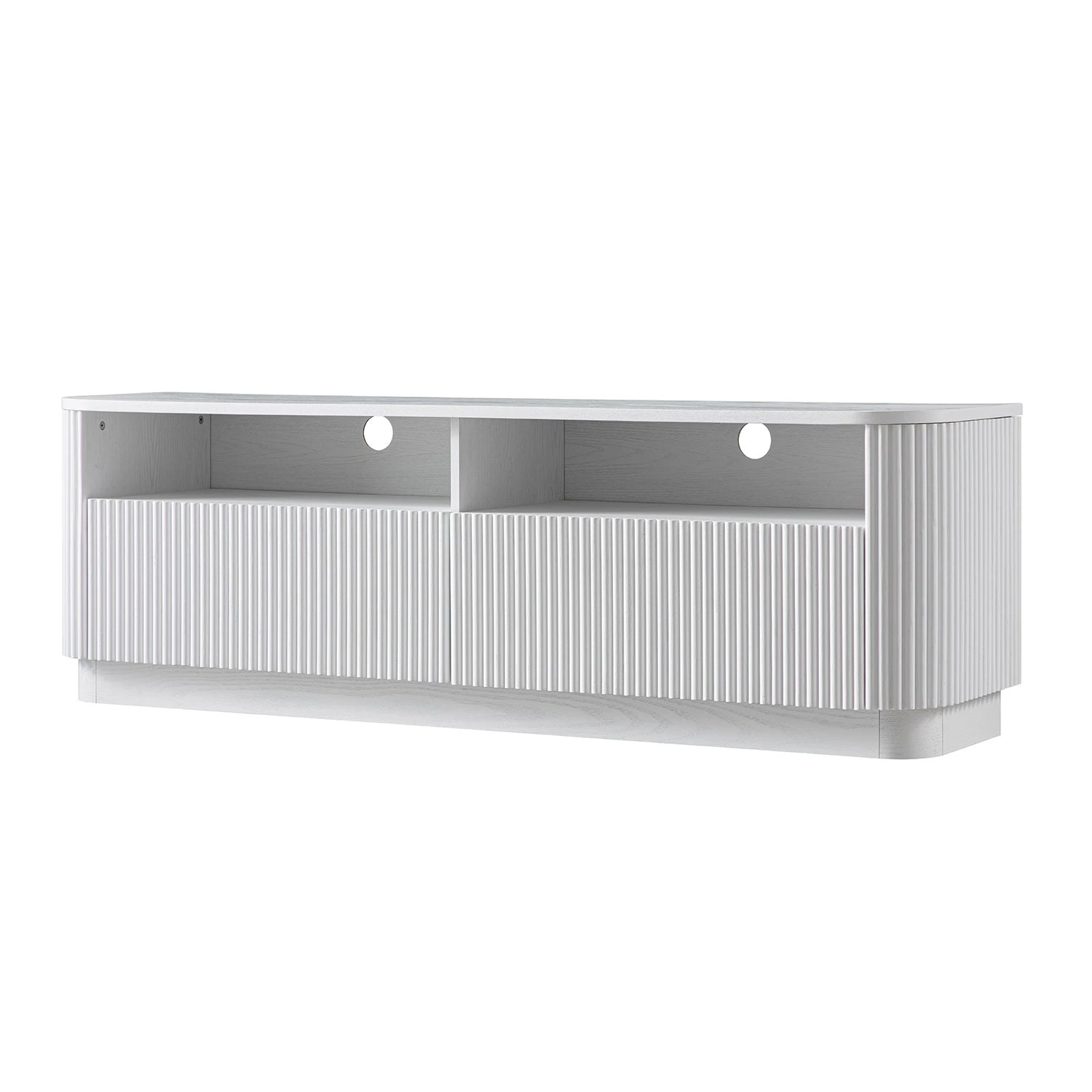 Maru 162cm TV Unit With Drawers, Washed White 2 Maru 162cm TV Unit With Drawers, Washed White - Image 2