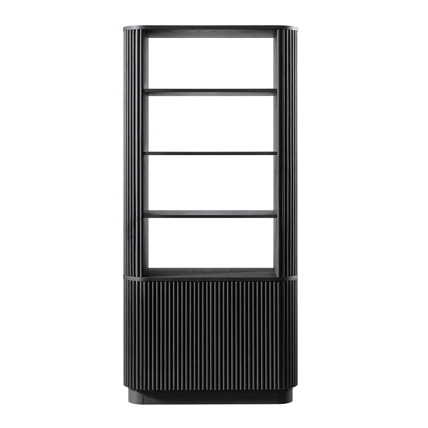 Maru Bookcase With Cabinet, Black 1 Maru Bookcase With Cabinet, Black
