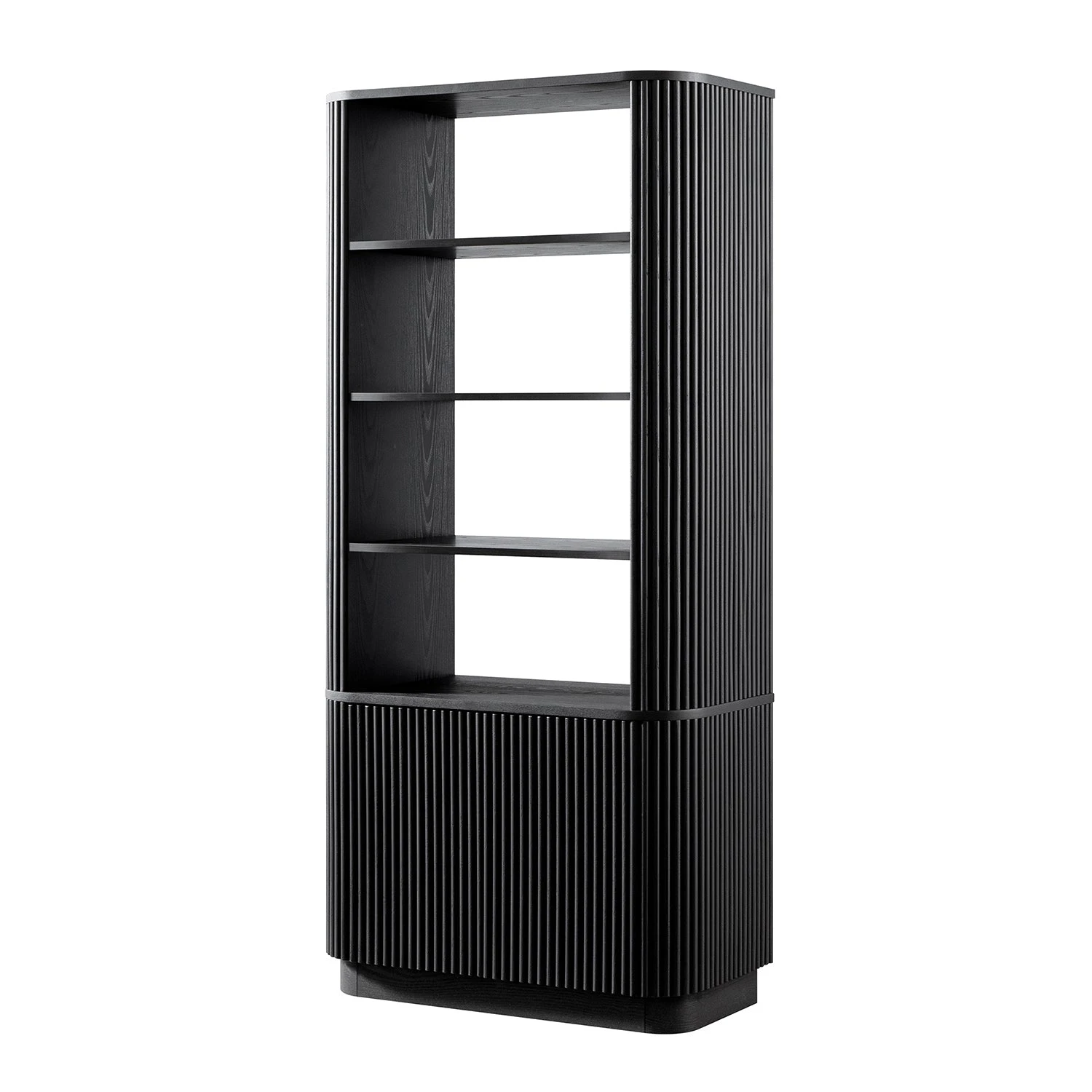 Maru Bookcase With Cabinet, Black 2 Maru Bookcase With Cabinet, Black - Image 2