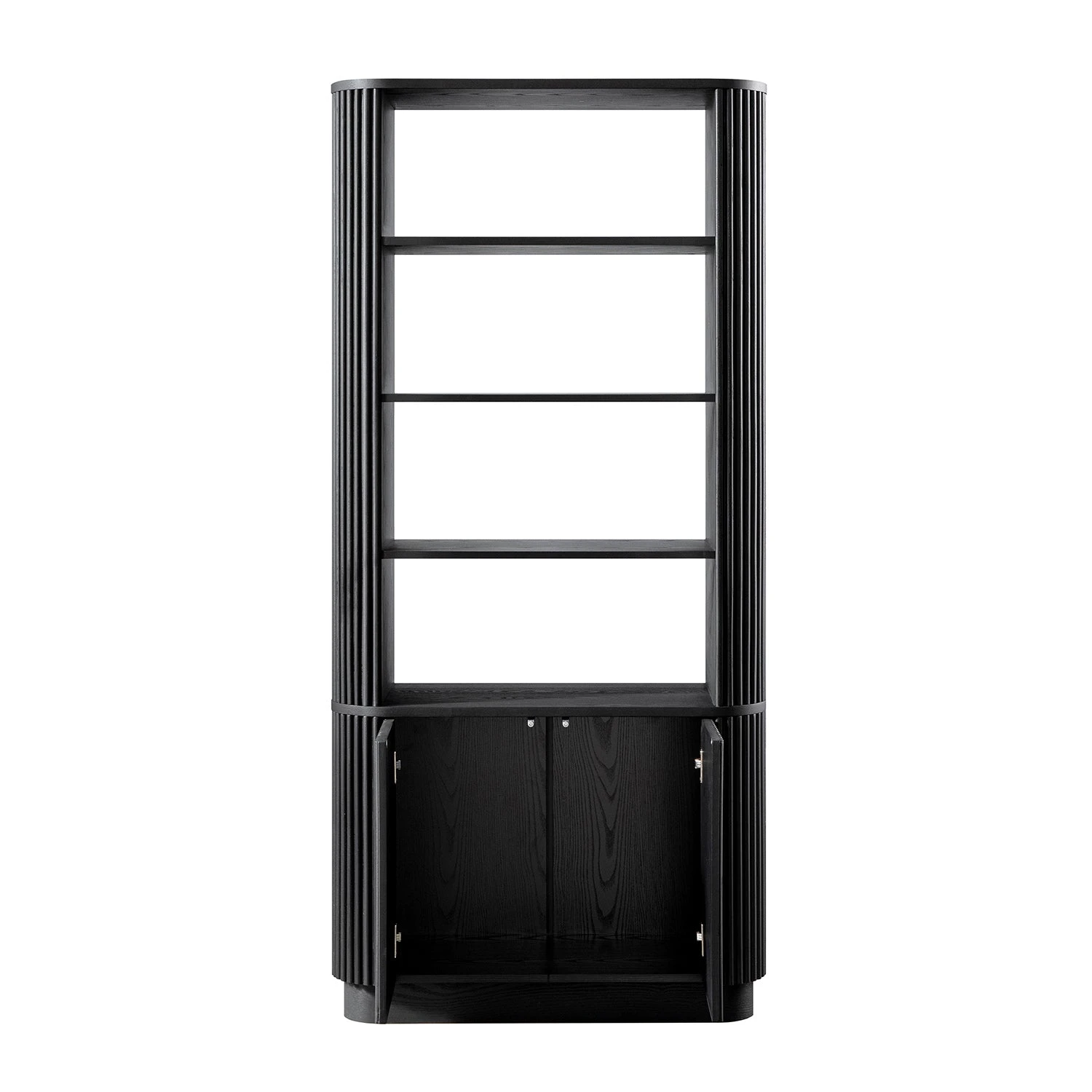 Maru Bookcase With Cabinet, Black 4 Maru Bookcase With Cabinet, Black - Image 4