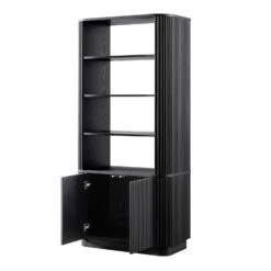 Maru Bookcase With Cabinet, Black 14 Maru Bookcase With Cabinet, Black -Daals Store BSD 175 BLACK WB4